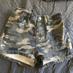 SHEIN High Waist Camouflage Shorts